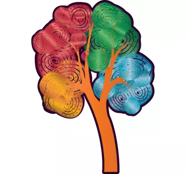 Wandtattoo pflanzen bunter spiralbaum - TenStickers
