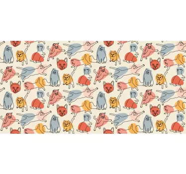 Klebefolie für Möbel Design mit katzen - TenStickers