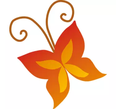 Orangener Schmetterling Aufkleber - TenStickers