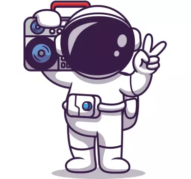 Wandtattoo literatur astronauten friedenszeichen - TenStickers