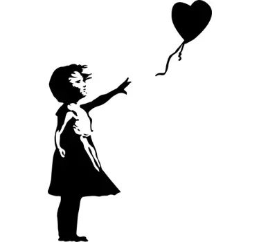 Banksy Mädchen mit Luftballon Wandtattoo - TenStickers