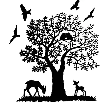 Wandstickers Kinderzimmer Baum mit Tier - TenStickers