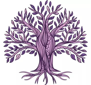 Wandtattoo pflanzen künstlerischer lila baum - TenStickers