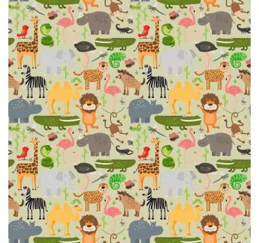 Klebefolie für Möbel Tiere des dschungeldesigns - TenStickers