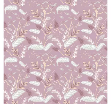 Klebefolie für Möbel Vintage rosa tropisches blattdesign - TenStickers