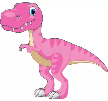 Wandstickers Kinderzimmer Lustiger rosa dinosaurier, der auf bein - TenStickers