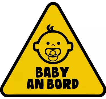 Baby Autoaufkleber Gelbes warnschild mit süßem gesicht - TenStickers