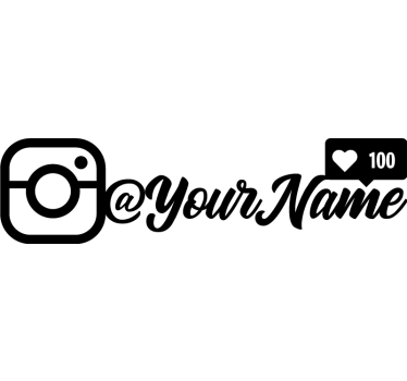 Autoaufkleber individueller instagram name jugendstil - TenStickers
