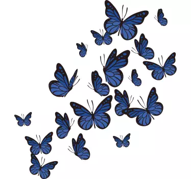 Wandaufkleber Schmetterling Blaue fliegende Schmetterlinge - TenStickers