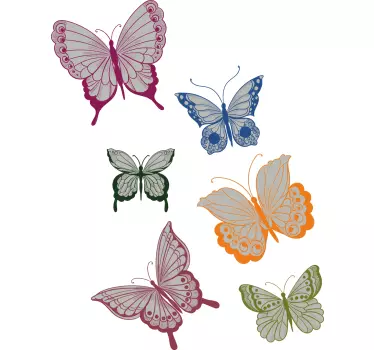 Wandtattoo schmetterling lebhafte schmetterlingskollektion - TenStickers