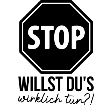 Kühlschrank Sticker Schwarzes stoppschild mit satz - TenStickers