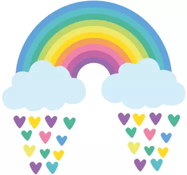 Wandaufkleber Zeichnung Lustiger bunter regenbogen - TenStickers