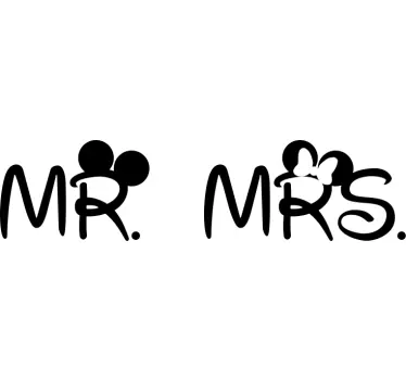Aufkleber Bett Disney mr. Frau. Kopfteil - TenStickers