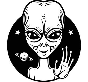 Autoaufkleber alien charakter begrüßung - TenStickers