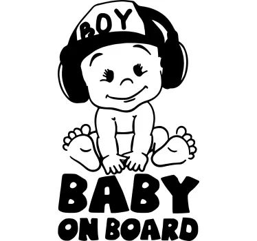 Baby Autoaufkleber Süß mit mütze - TenStickers