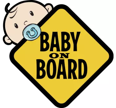 Baby Autoaufkleber Gelbes schild mit süßem Kind - TenStickers