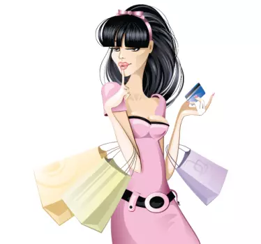 Wandtattoo shoppendes Luxus Girl - TenStickers