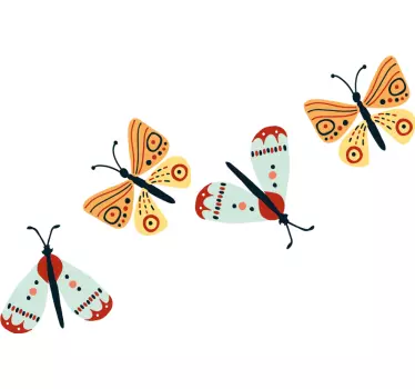 Wandtattoo Handgezeichnete Schmetterlinge - TenStickers