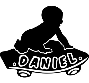 Baby Autoaufkleber Skateboard-baby - TenStickers