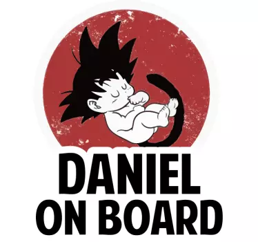 Drachenball Baby on Board mit Namen Autoaufkleber - TenStickers
