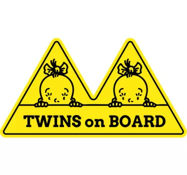 Baby Autoaufkleber Zwillinge an bord mädchen Design - TenStickers