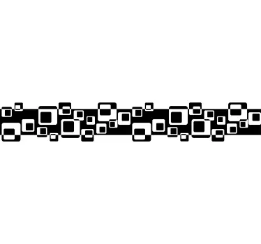 Tapetenbordüre Schwarze und weiße quadrate - TenStickers