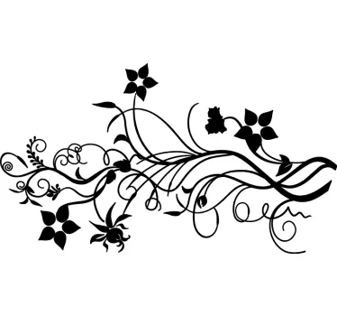 Wandtattoo Wohnzimmer Blumen Verzweigung - TenStickers