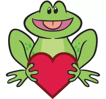 Frosch mit Herz Aufkleber - TenStickers