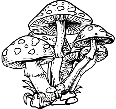 Wandtattoo Pflanzen pilzclusterillustration - TenStickers