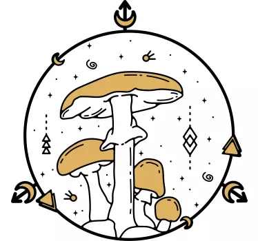 Wandtattoo Pflanzen pilzkreisillustration - TenStickers