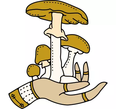 Wandtattoo Pflanzen pilz handkunst - TenStickers