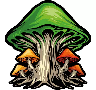 Wandtattoo Pflanzen bunter pilzhaufen - TenStickers