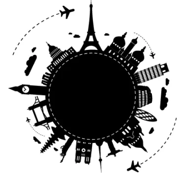 Sehenswürdigkeiten Welt Wandtattoo - TenStickers