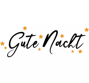 Aufkleber Bett Gute-nacht-text mit gelben sternen - TenStickers