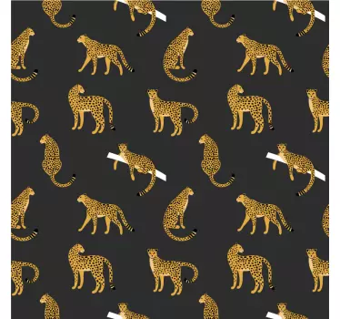 Klebefolie für Möbel Leoparden auf dunklem hintergrundmuster - TenStickers