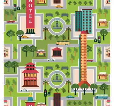 Klebefolie für Möbel Stadt und straßen zeichnen - TenStickers
