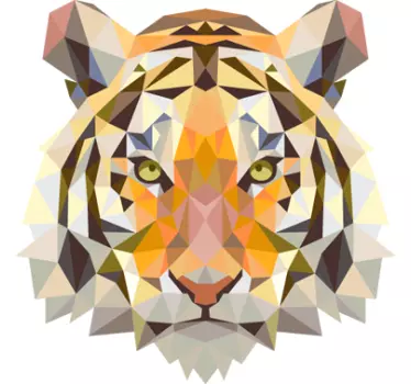 Geometrischer Tiger Aufkleber - TenStickers