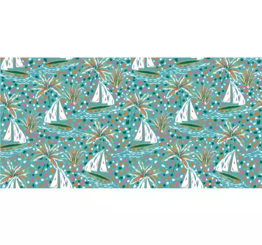 Klebefolie für Möbel Aquarell schiffe Muster - TenStickers