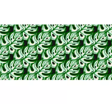 Klebefolie für Möbel Schwarz-grünes spritziges flora-muster - TenStickers