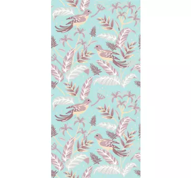 Kühlschrank Sticker Blaues und pinkes floramuster - TenStickers