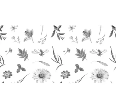 Klebefolie für Möbel Graue sprintblumen - TenStickers