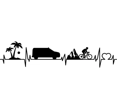 Aufkleber Transporter Elektrokardiogramm reisen - TenStickers