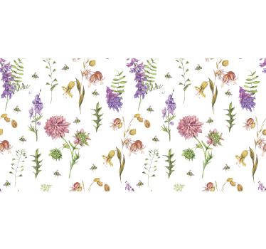 Klebefolie für Möbel Mehrfarbige minimalistische wildblumen - TenStickers