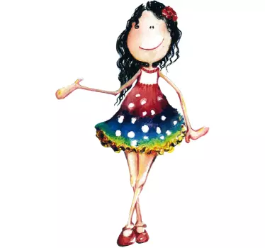 Wandtattoo Mädchen im Kleid - TenStickers