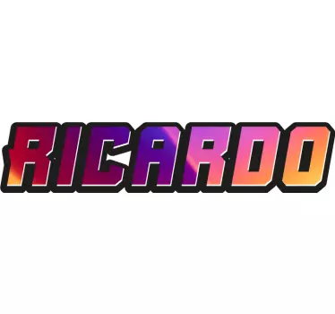 Aufkleber Auto Sport neon personalisierter name - TenStickers
