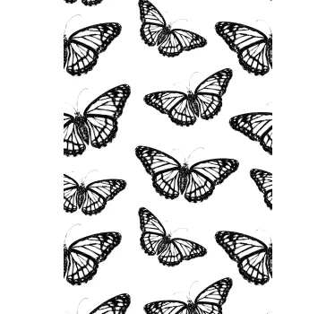 Klebefolie für Möbel Schwarz-weißer schmetterling - TenStickers