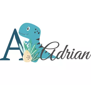 Wandstickers Kinderzimmer Süße tiere dino mit Namen - TenStickers