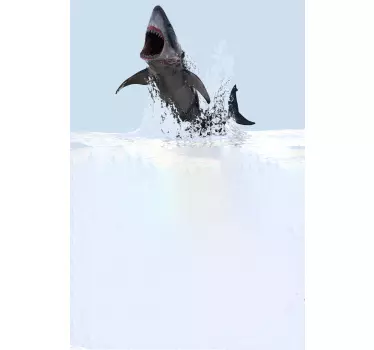 Duschkabinen Folie Realistisches hai-unterwasserbild - TenStickers