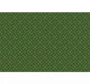 Duschkabinen Folie Elegantes grün-goldenes Muster - TenStickers