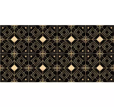 Klebefolie für Möbel Modernes schwarzes und goldenes dekomuster - TenStickers